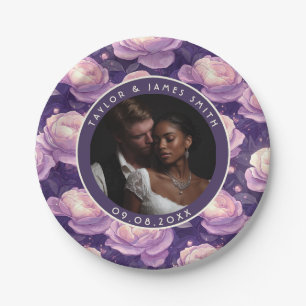 Farbige Rose Wildblume Papier Teller für Bridal
