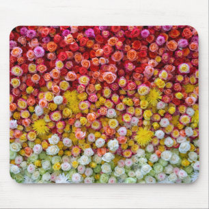 Farbige Rosen und Chrysanthemen Blumenverlauf Mousepad