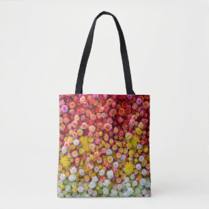 Farbige Rosen und Chrysanthemen Blumenverlauf Tasche