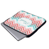 Farbige Rot, Rosa, Blau, aquamarine Zickzack Zickz Laptopschutzhülle (Vorne Knopf)