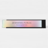 Farbige rote blaue Lila-grüne Gelbe Vorlage Schreibtischnamensplakette (Vorderseite )