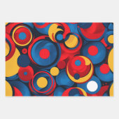 Farbige rote, blaue und gelbe Kreise Geschenkpapier Set (Vorderseite 2)
