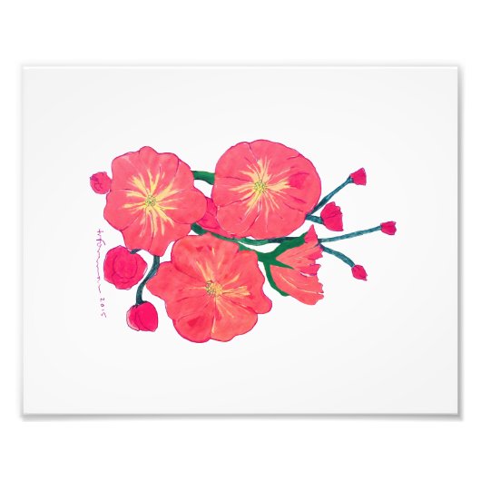 Farbige rote Blume Fotodruck (Vorne)