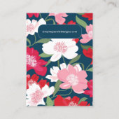 Farbige rote, florale Muster der Grafikkarte Visitenkarte (Rückseite)