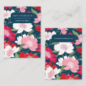 Farbige rote, florale Muster der Grafikkarte Visitenkarte (Vorne/Hinten)