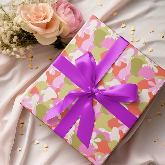 Farbige Rote Orange, grüne und Lila Abstrakte Kuns Geschenkpapier