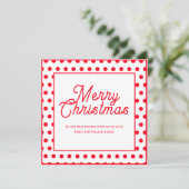 Farbige rote Tupfen Weihnachtskarte (Stehend Vorderseite)