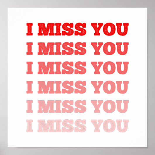 Farbige rote Wiederholung vermisse ich dich. Poster (Vorne)