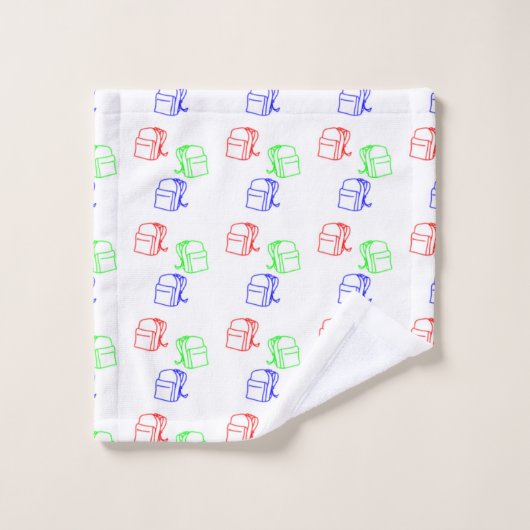 Farbige Rucksäcke auf weiß Waschlappen (Waschlappen)