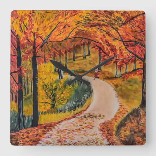 Farbige, ruhige Uhr an der Waldwand (Vorderseite)