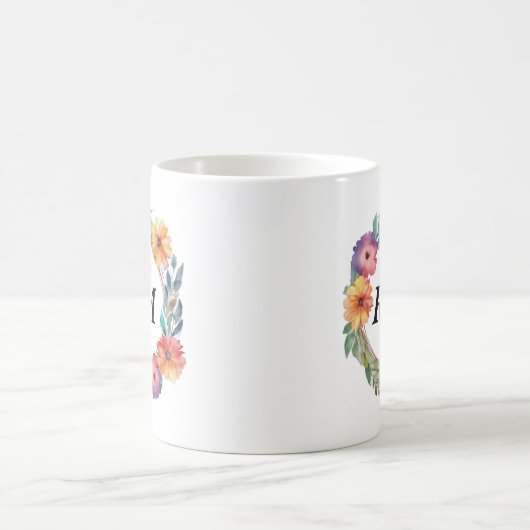 Farbige runde Blume Kaffeetasse (Mittel)