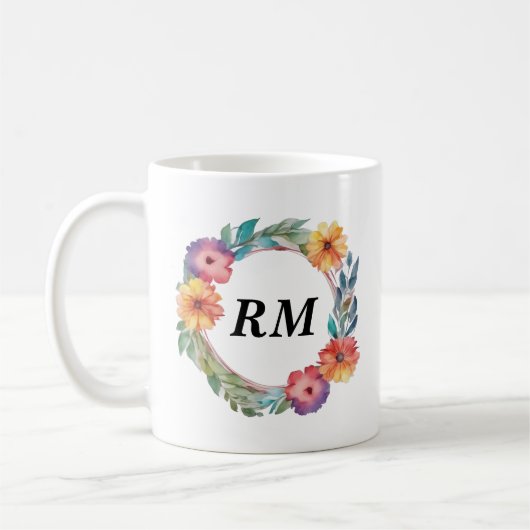 Farbige runde Blume Kaffeetasse (Links)