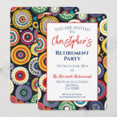 Farbige Runden des Retro-Renten-Party Einladung (Vorne/Hinten)