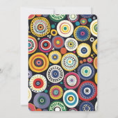 Farbige Runden des Retro-Renten-Party Einladung (Rückseite)