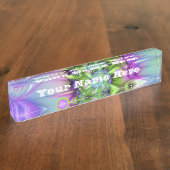 Farbige Rundformen Abstrakter Fraktal Text Namensplakette (Seite)