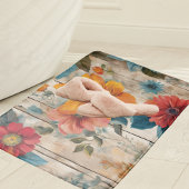 Farbige rustikale Blume Badematte