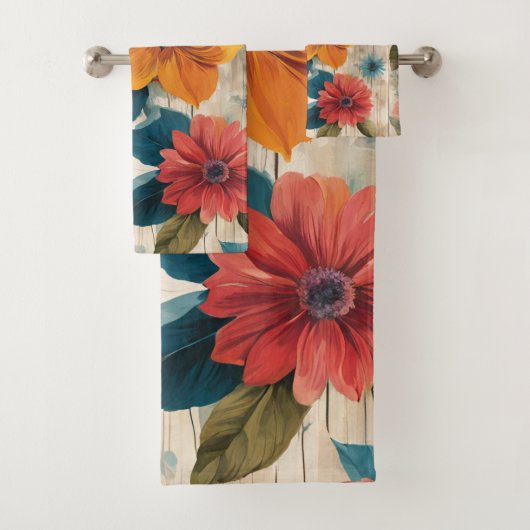 Farbige rustikale Blume Badhandtuch Set (Insitu)