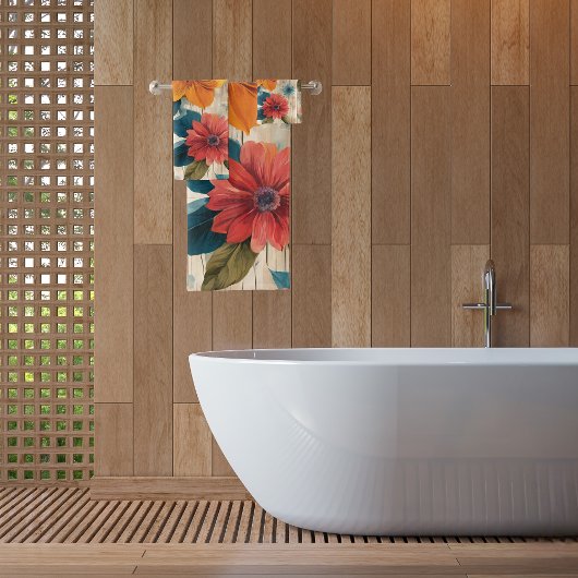 Farbige rustikale Blume Badhandtuch Set