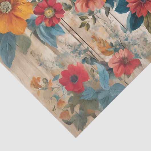 Farbige rustikale Blume Dekoupage Seidenpapier (Ausschnitt)