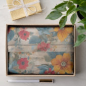 Farbige rustikale Blume Dekoupage Seidenpapier (Geschenk)