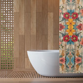 Farbige rustikale Blume Duschvorhang