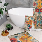 Farbige rustikale Blume Duschvorhang