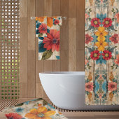 Farbige rustikale Blume Duschvorhang