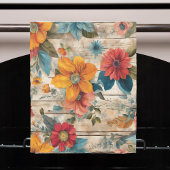 Farbige rustikale Blume Geschirrtuch