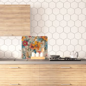 Farbige Rustikale Blume Glasschneidebrett Schneidebrett