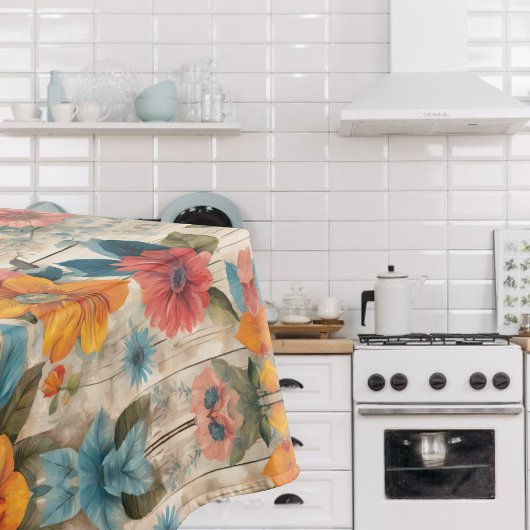 Farbige rustikale Blume Tischdecke