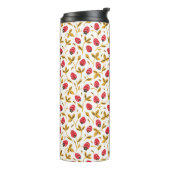 Farbige Rustikale Folk Art Berry Muster Monogramm Thermosbecher (Nach links gedreht)