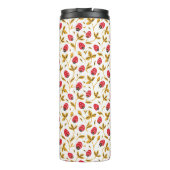 Farbige Rustikale Folk Art Berry Muster Monogramm Thermosbecher (Rückseite)