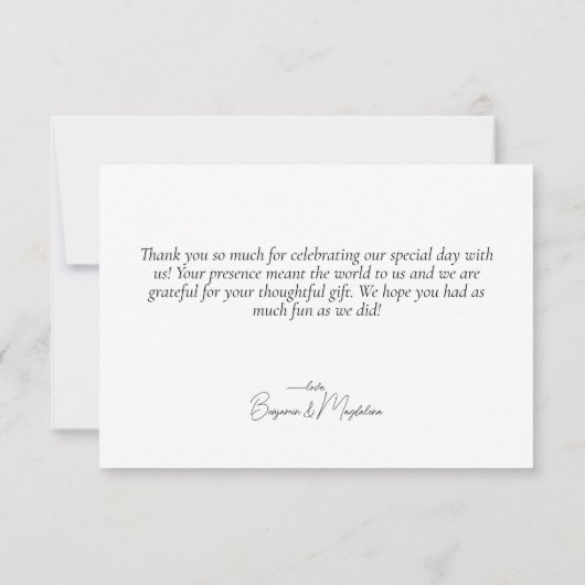 Farbige rustikale Wildblumen Script Danke Karte (Rückseite)