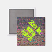 Farbige Rustikale Ziegelwand Textur Magnet (Vorderseite/Rückseite)