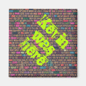 Farbige Rustikale Ziegelwand Textur Magnet (Vorne)