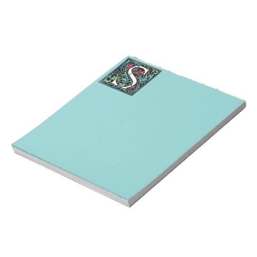 Farbige S-Monogramm 5,5" x 6" Notepad - 40 Seiten Notizblock (Rotiert)