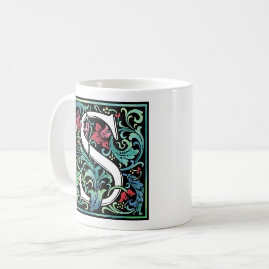 Farbige S Monogramm-Tasse Kaffeetasse (Vorderseite Links)