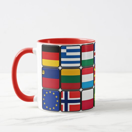 Farbige Sammlung von Weltflaggen Tasse (Links)