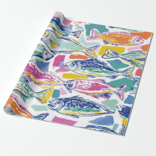 Farbige Sardinen Nahtloses Muster (2) Geschenkpapier