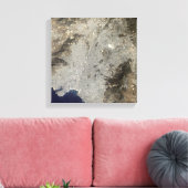 Farbige Satellitenansicht des zentralen Athen Leinwanddruck (Insitu (Wohnzimmer))