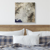 Farbige Satellitenansicht des zentralen Athen Leinwanddruck (Insitu (Schlafzimmer))