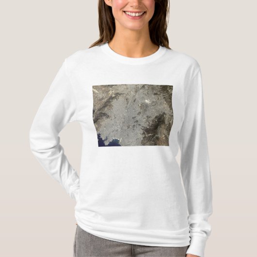 Farbige Satellitenansicht des zentralen Athen T-Shirt (Vorderseite)