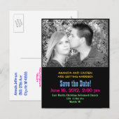 Farbige "Save the Date" Postkarte (Vorne/Hinten)