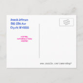 Farbige "Save the Date" Postkarte (Rückseite)