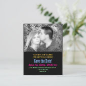 Farbige "Save the Date" Postkarte (Stehend Vorderseite)