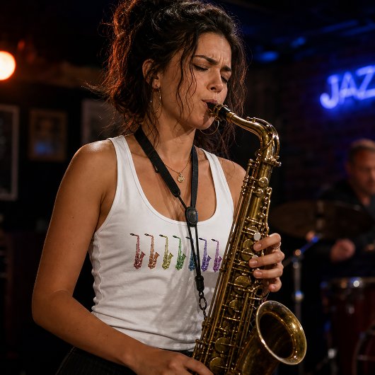 Farbige Saxophon-Aufstellung Design Tank Top