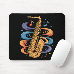 Farbige Saxophon-Musik Flow Jazz-Instrument Mousepad
