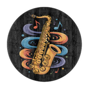 Farbige Saxophon-Musik-Flow-Jazz-Instrument Schneidebrett