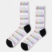 Farbige Saxophon Regenbogen Socken (Linkes Detail)