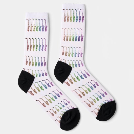 Farbige Saxophon Regenbogen Socken (Rechts)